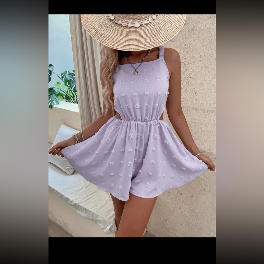 Purple Textured Romper